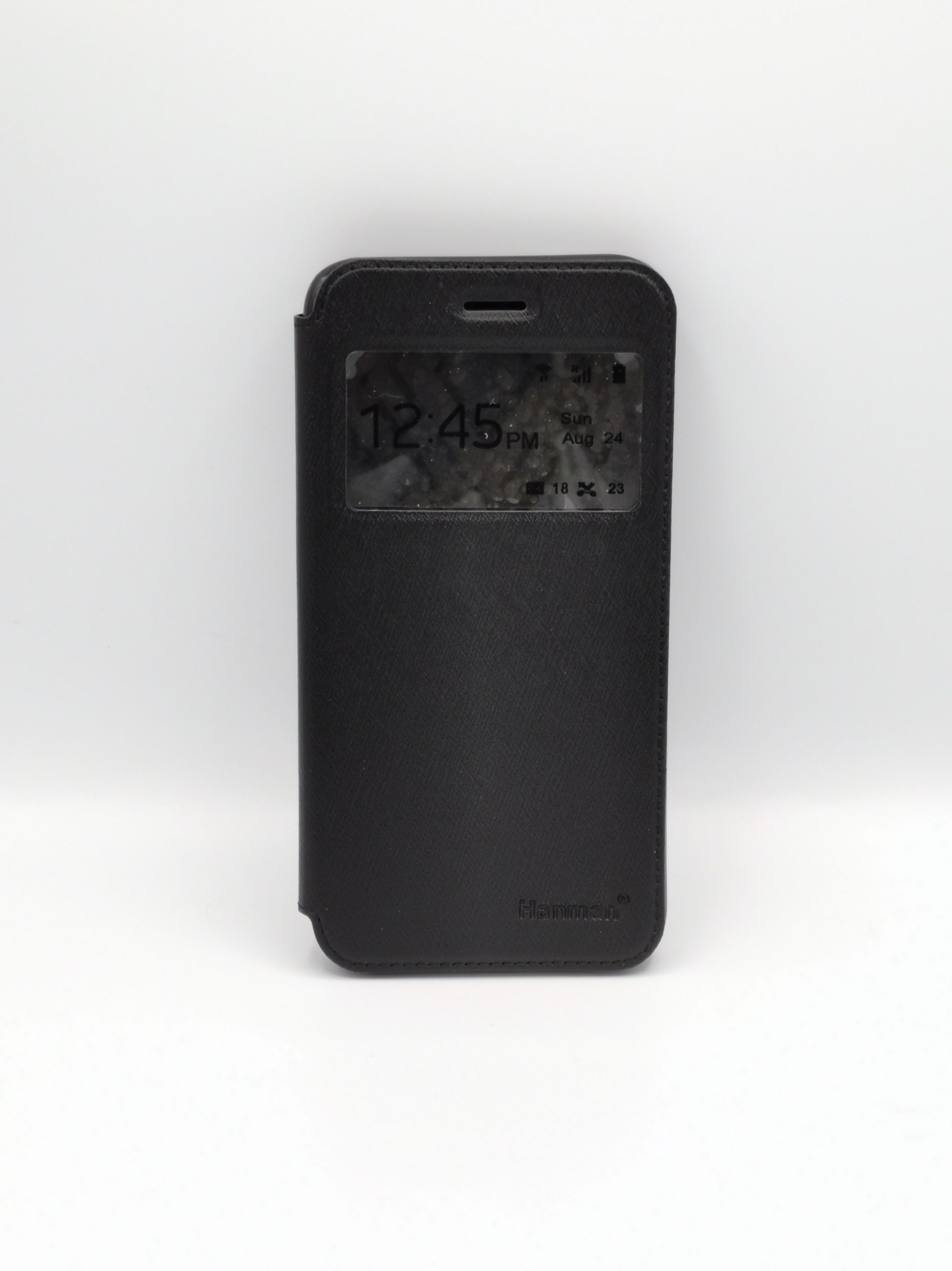 Coque simili cuir noir à rabat et écran visible pour iPhone 6 Plus/6S Plus 1