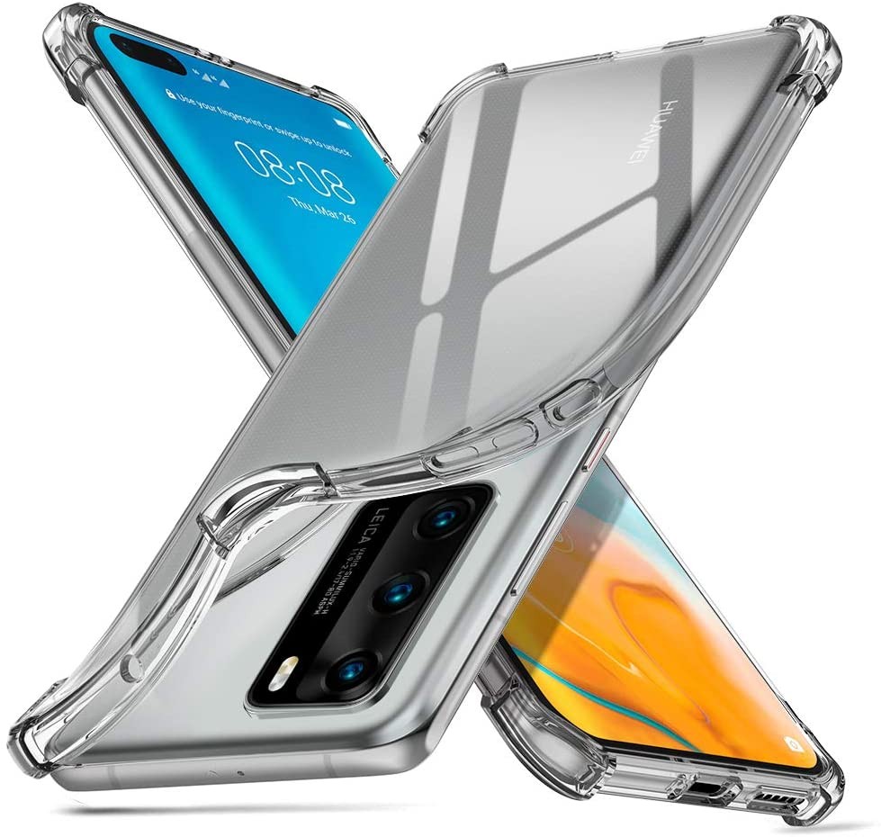 Coque transparente en plastique renforcé anti-chocs pour huawei p40