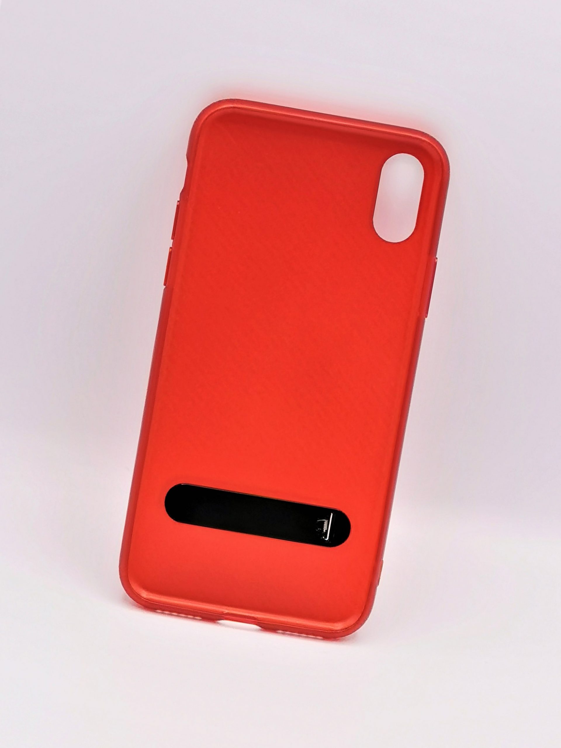 Coque rouge anti-rayures effet fibre de carbone pour iphone x/xs
