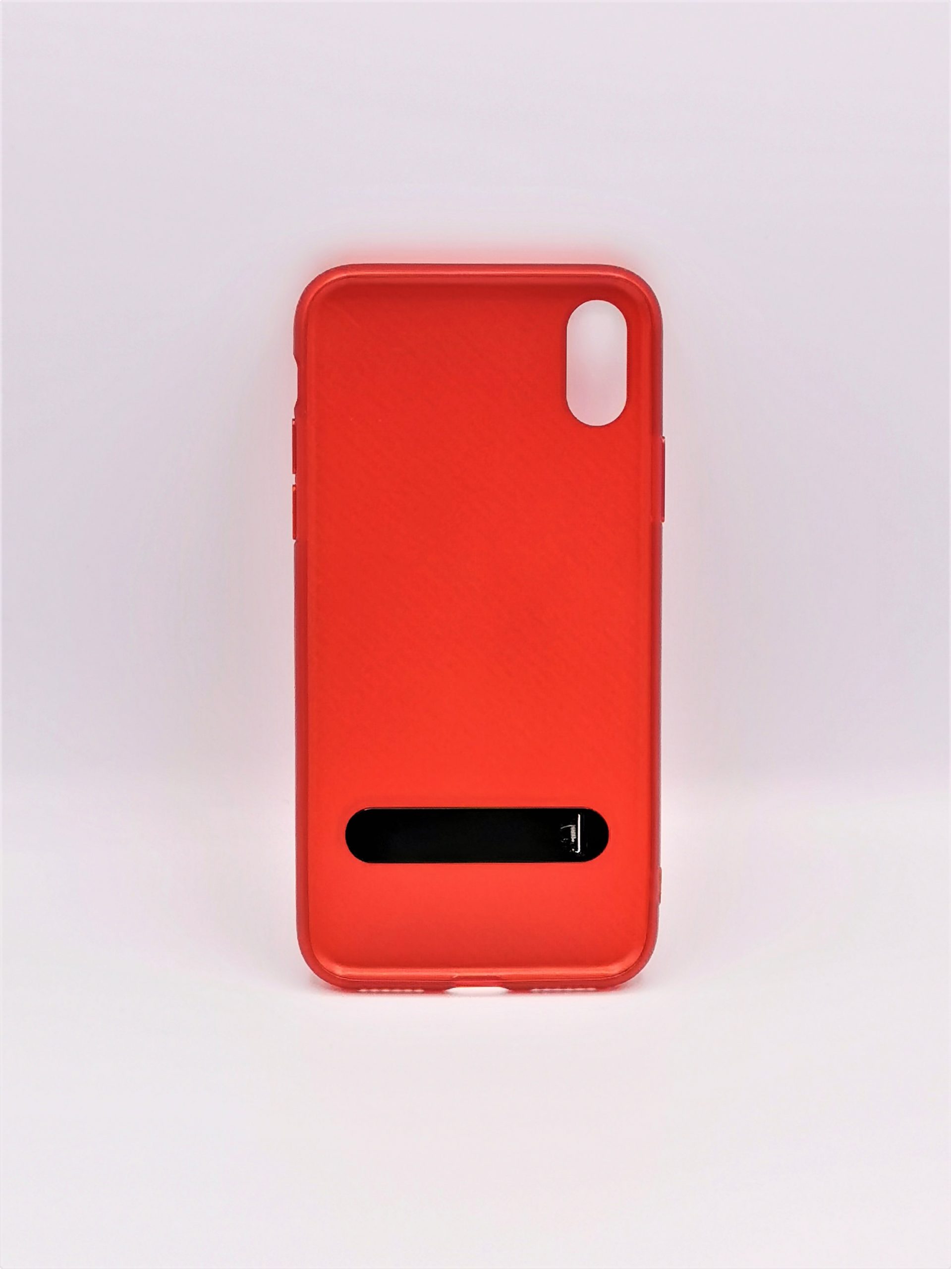 Coque rouge anti-rayures effet fibre de carbone pour iphone x/xs