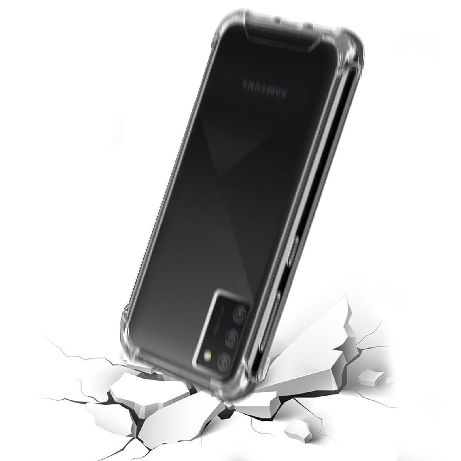 Coque transparente renforcée anti-chocs pour samsung galaxy a02s