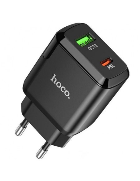 Adaptateur secteur 1x USB et 1x USB-C noir - 2