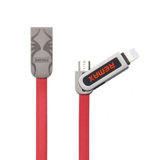 Câble USB vers Lightning et Micro-USB - rouge - 1