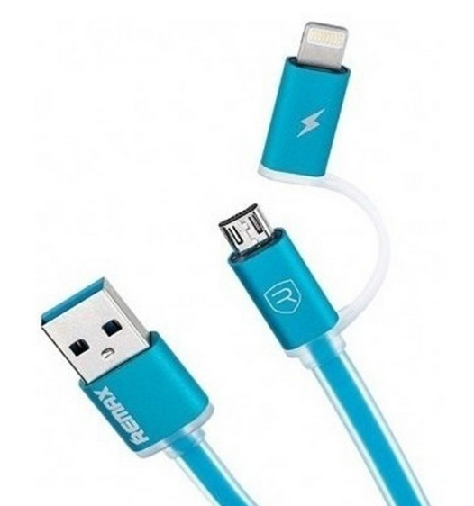 Câble bleu USB vers Lightning et Micro-USB - 1