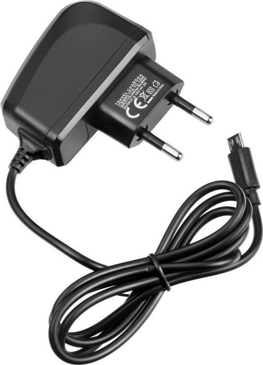 Adaptateur secteur noir comprenant 1x micro-usb 2a noir 1m