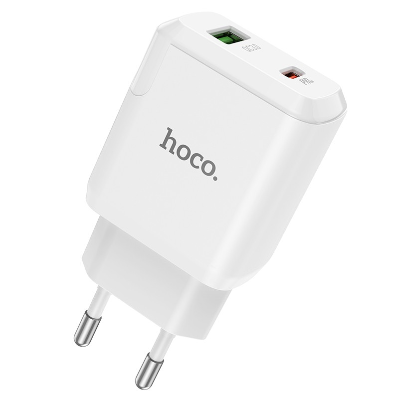 Adaptateur secteur blanc - 1 USB et 1 USB-C - 1