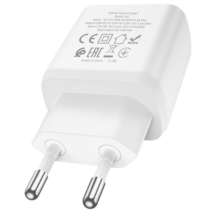 Hub de chargement avec 1x usb 18w qualcomm 3.0 et 1x usb-c 20w