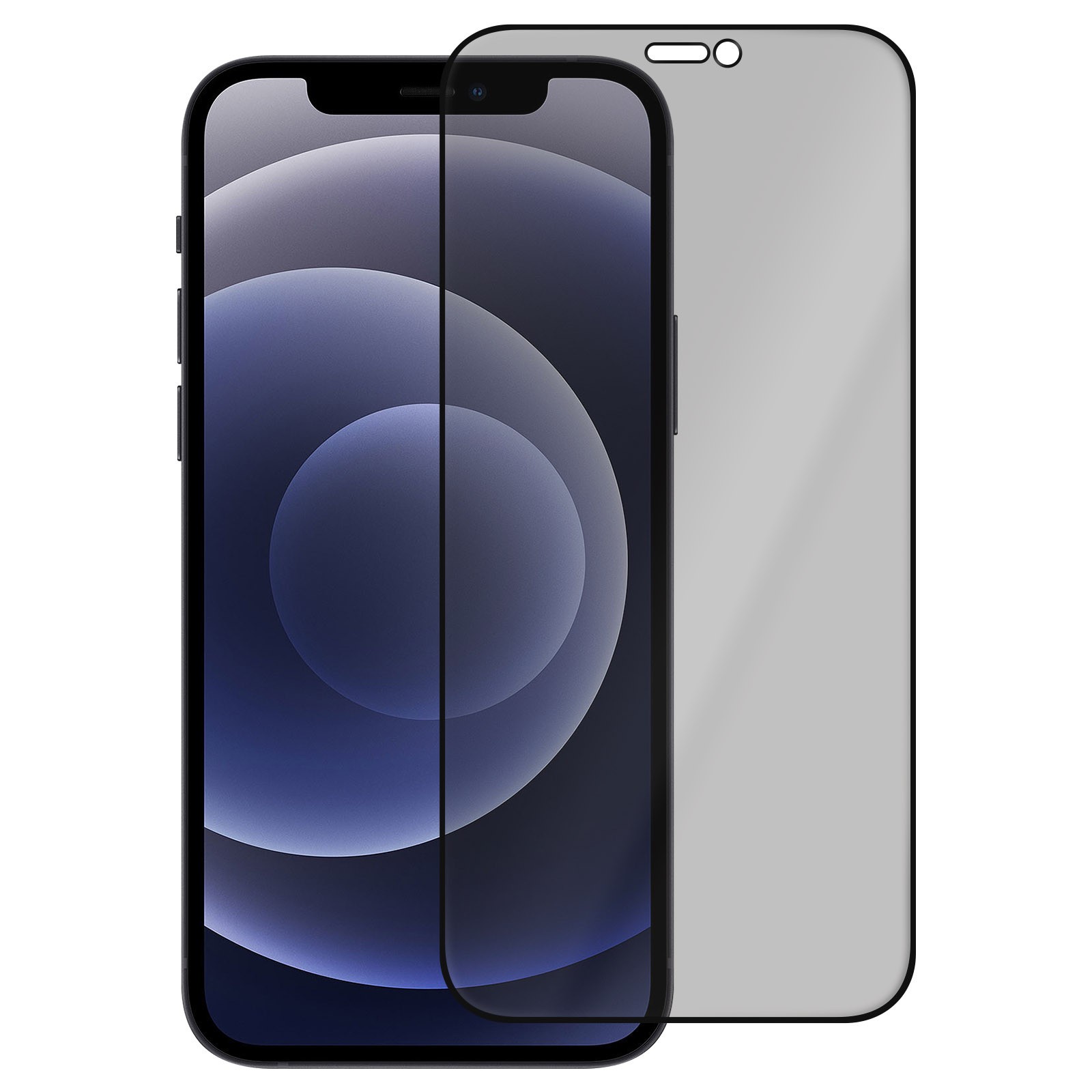Verre trempé intégral ultra-résistant iphone 12 pro max contour noir