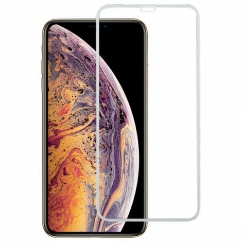 Verre trempé intégral ultra-résistant iphone xs max/11 pro max contour blanc