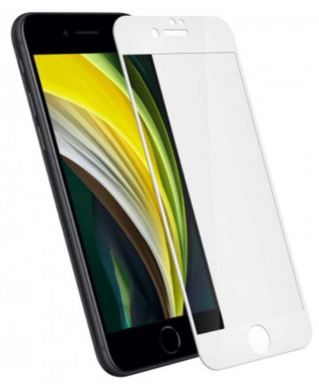 Verre trempé intégral ultra-résistant iphone 7/8/se (2020) contour blanc