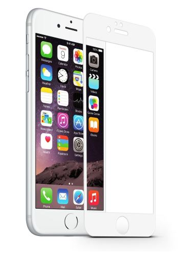 Verre trempé intégral ultra-résistant iphone 7 plus/8 plus contour blanc