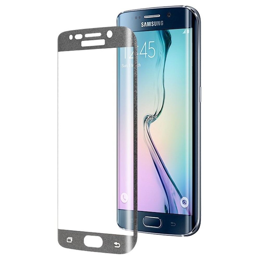 Verre trempé intégral ultra-résistant samsung galaxy s6 edge contour argent