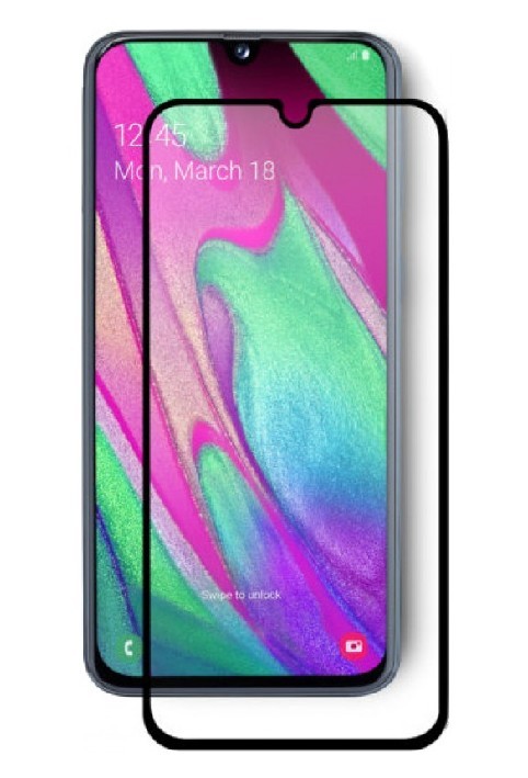 Verre trempé intégral ultra-résistant samsung galaxy a20e/a40 contour noir