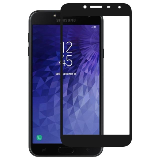 Verre trempé intégral ultra-résistant samsung galaxy j4 contour noir