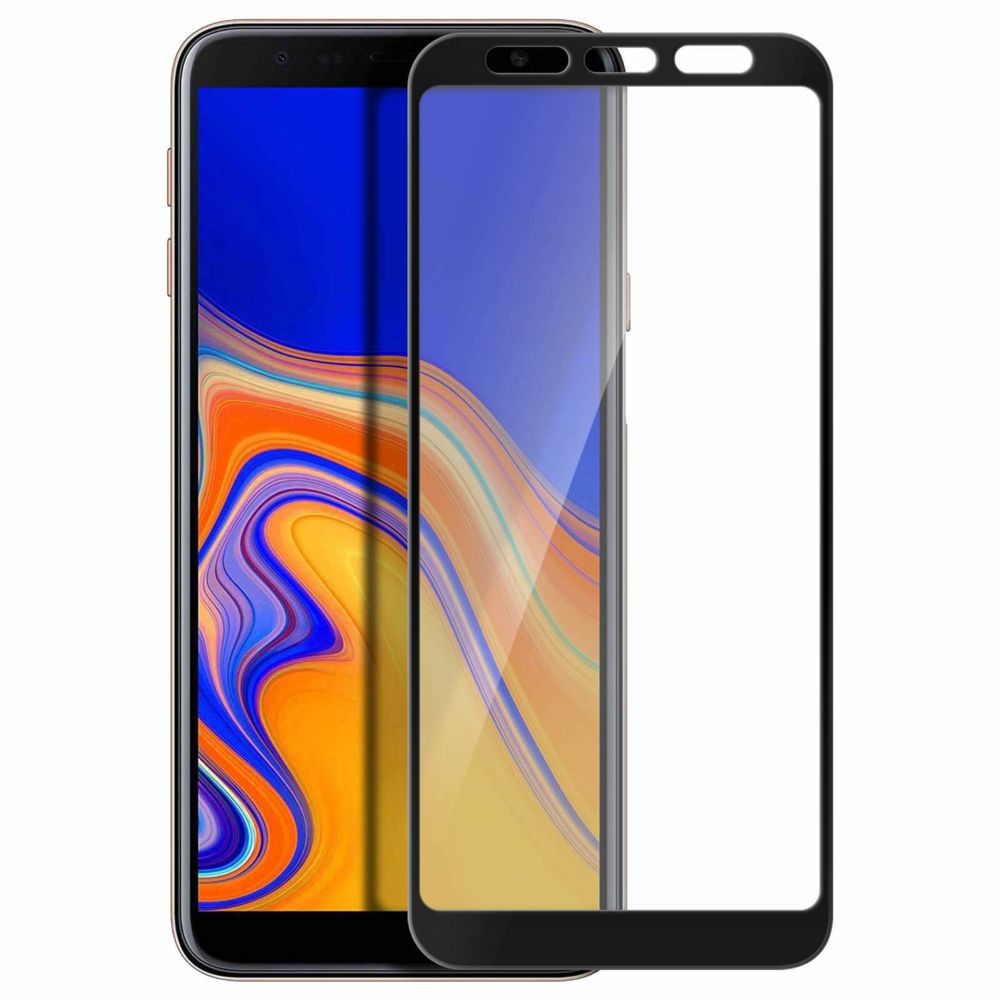 Verre trempé intégral ultra-résistant samsung galaxy j4+ contour noir