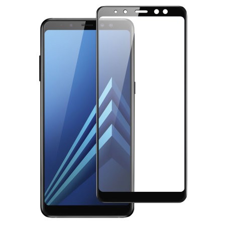 Verre trempé intégral ultra-résistant samsung galaxy a8 (2018) contour noir