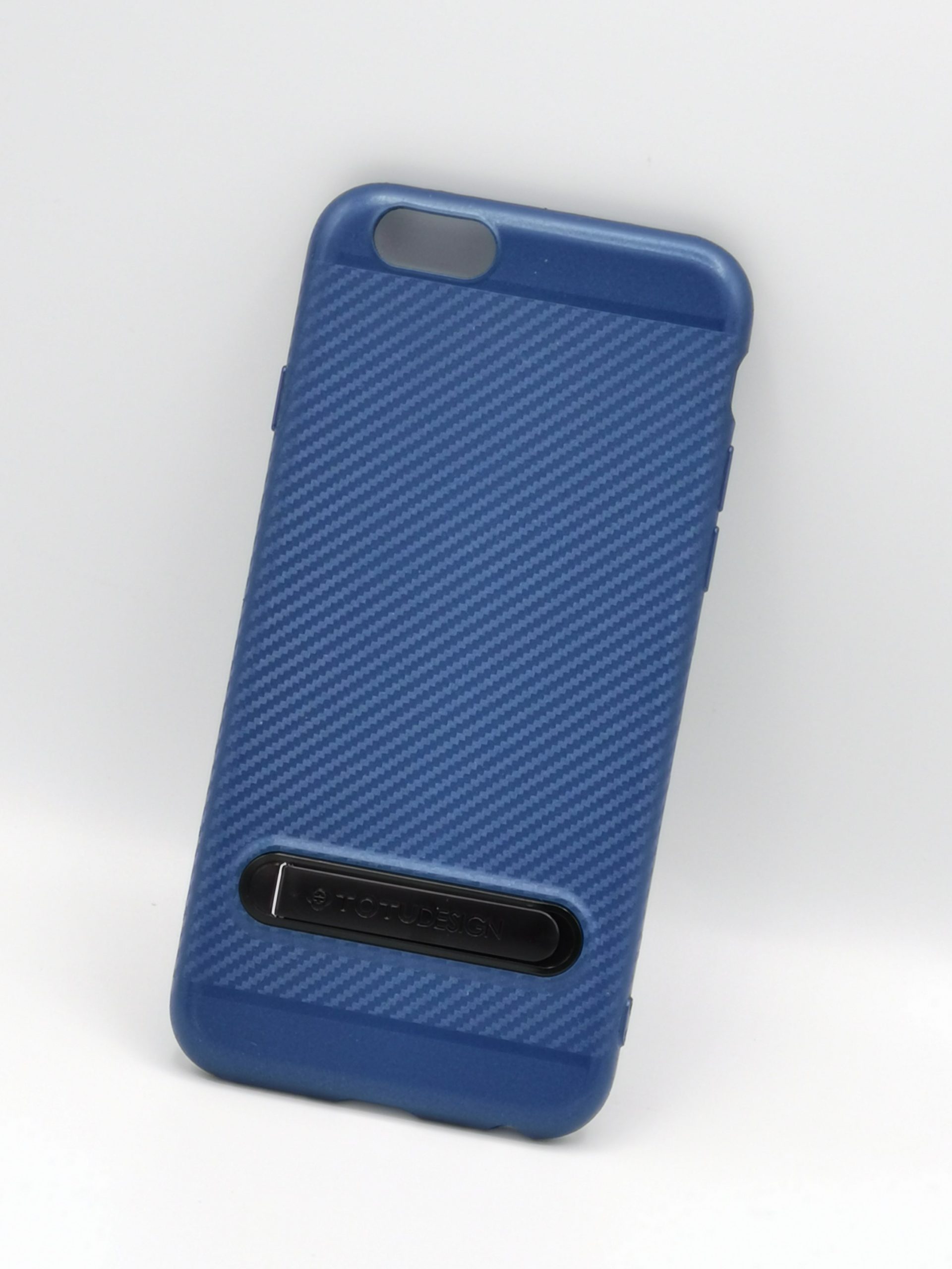 Coque bleue anti-rayures effet fibre de carbone pour iPhone 6/6S 1