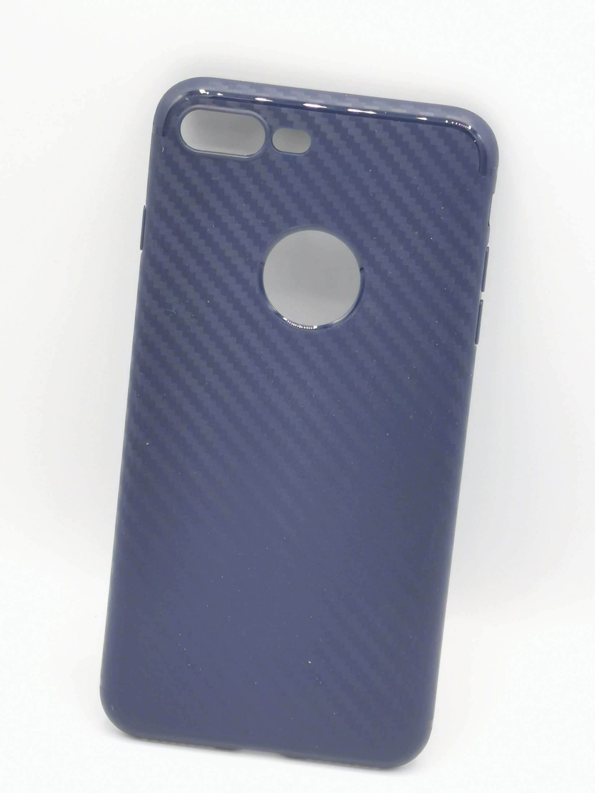 Coque bleue foncé anti-rayures effet fibre de carbone pour iPhone 7 Plus/8 Plus 1