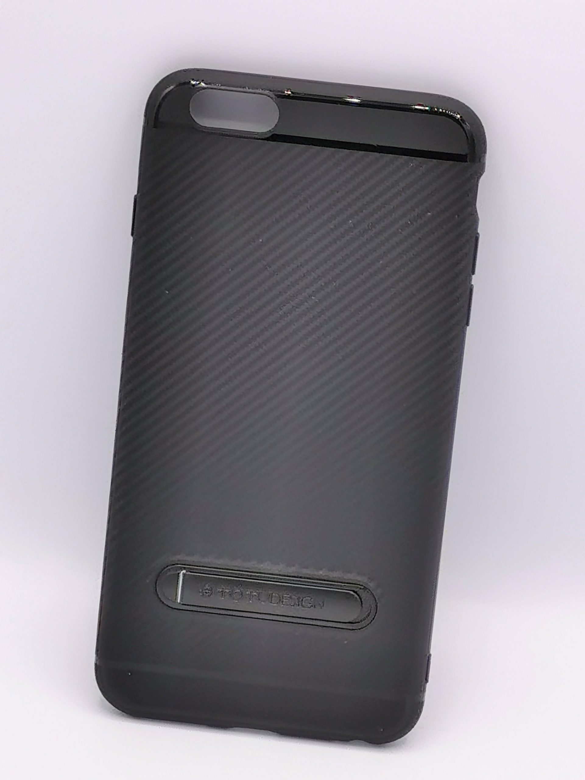 Coque noire anti-rayures effet fibre de carbone pour iphone 6 plus/6s plus