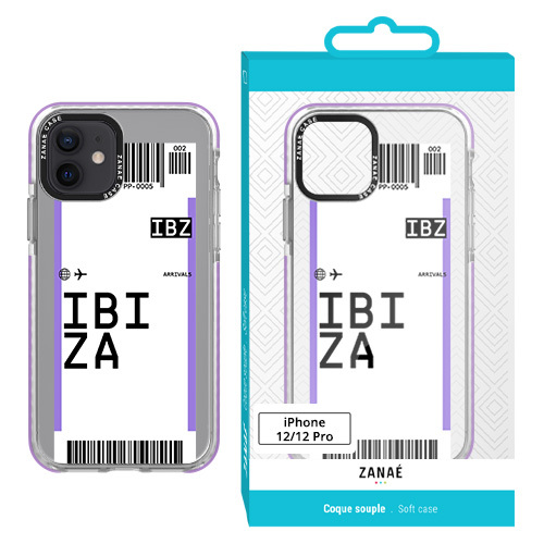 Coque billet d’avion – ibiza pour iphone 12/12 pro, transparent