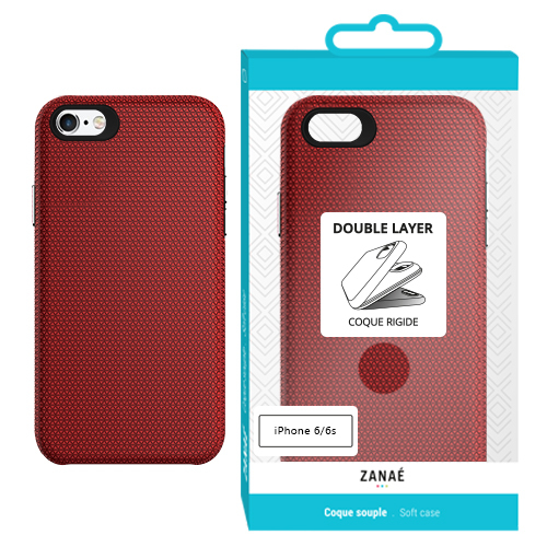 Coque double layer pour apple  iphone 7/8/6/6s/se (2020), rouge