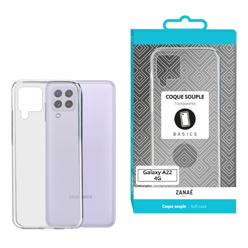 Coque softgel pour samsung galaxy a22 4g, transparent