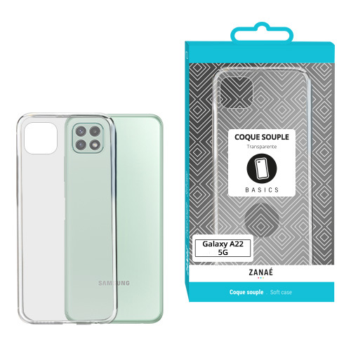 Coque sogtgel  pour samsung galaxy a22 5g, transparent