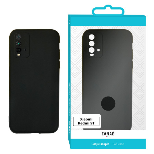Coque zanae color pour xiaomi redmi 9t, noir