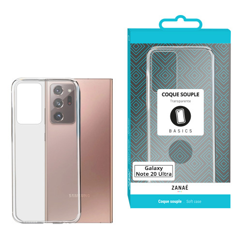 Coque softgel pour samsung galaxy note 20 ultra / note 20 ultra 5g, transparent