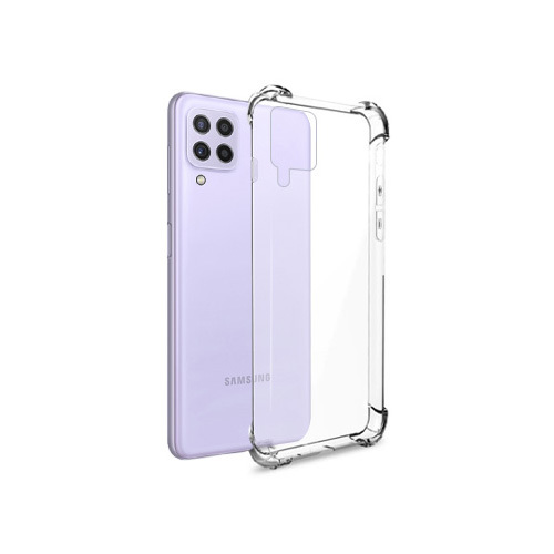 Coque silicone transparent avec coins renforces pour galaxy a22 4g, transparent