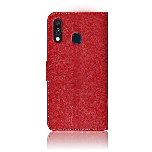 Etui portefeuille zanae pour samsung galaxy a40, rouge