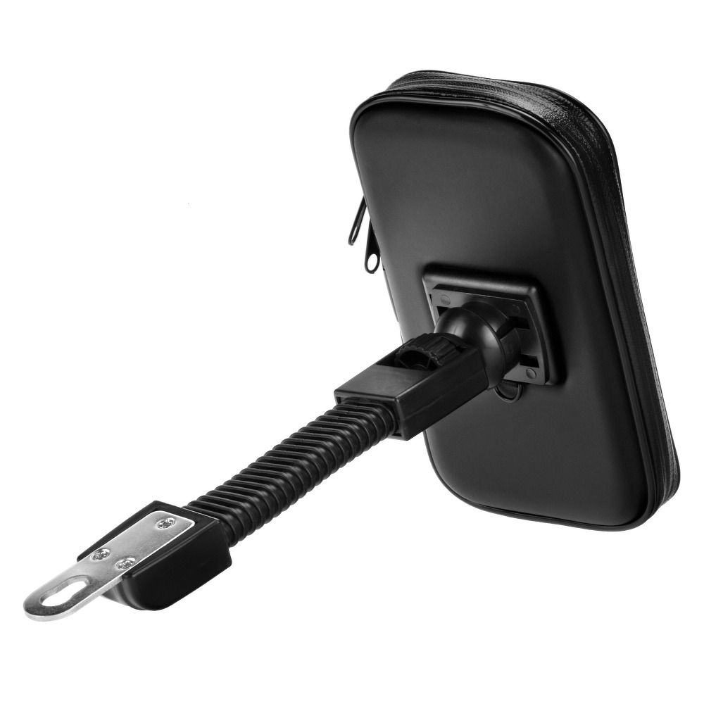Support Smartphone pour Scooter et Moto, Fixation Rétroviseur, Housse Imperméable Rotatif 360° - Noir