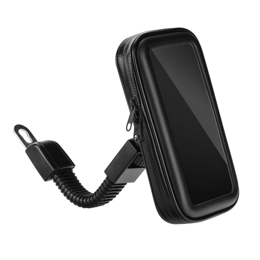 Support Smartphone pour Scooter et Moto, Fixation Rétroviseur, Housse Imperméable Rotatif 360° - Noir